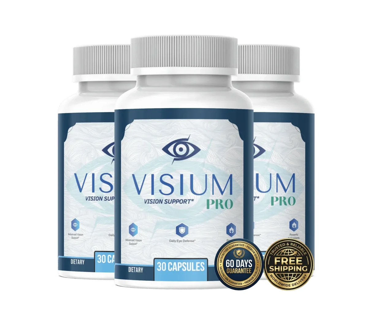 Visium Pro 3 bottles package — eye health supplement pricing